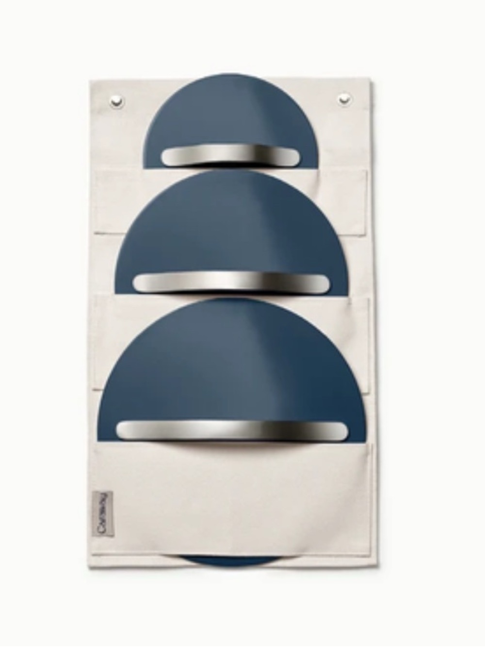 New Caraway Home pot lid Canvas Wall Organizer with unused sticky hangers